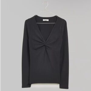 Madewell twist front long sleeve top NWT